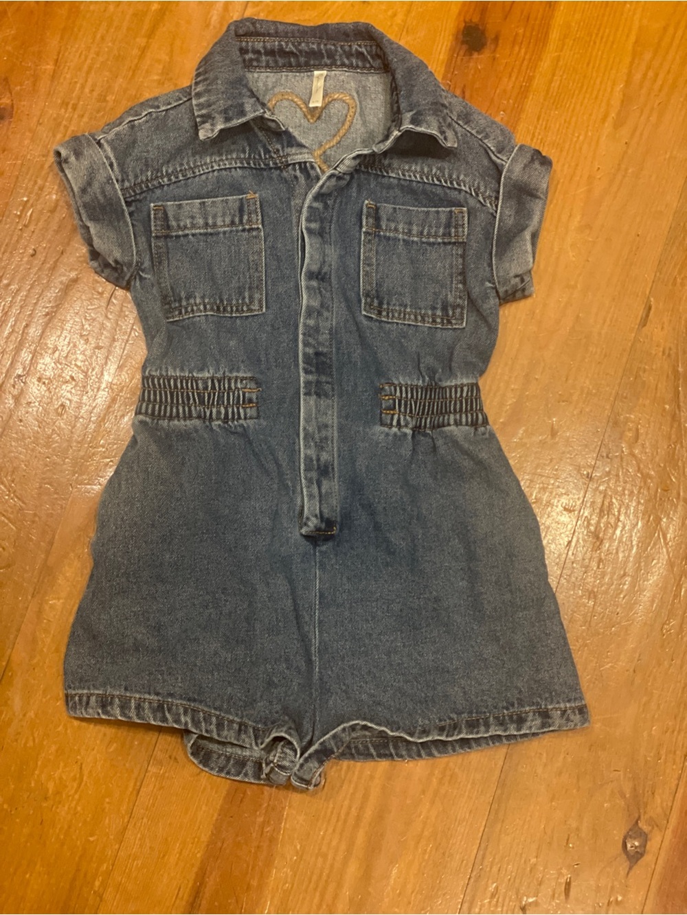 Rylee + Cru Girls Denim Romper - Blue
